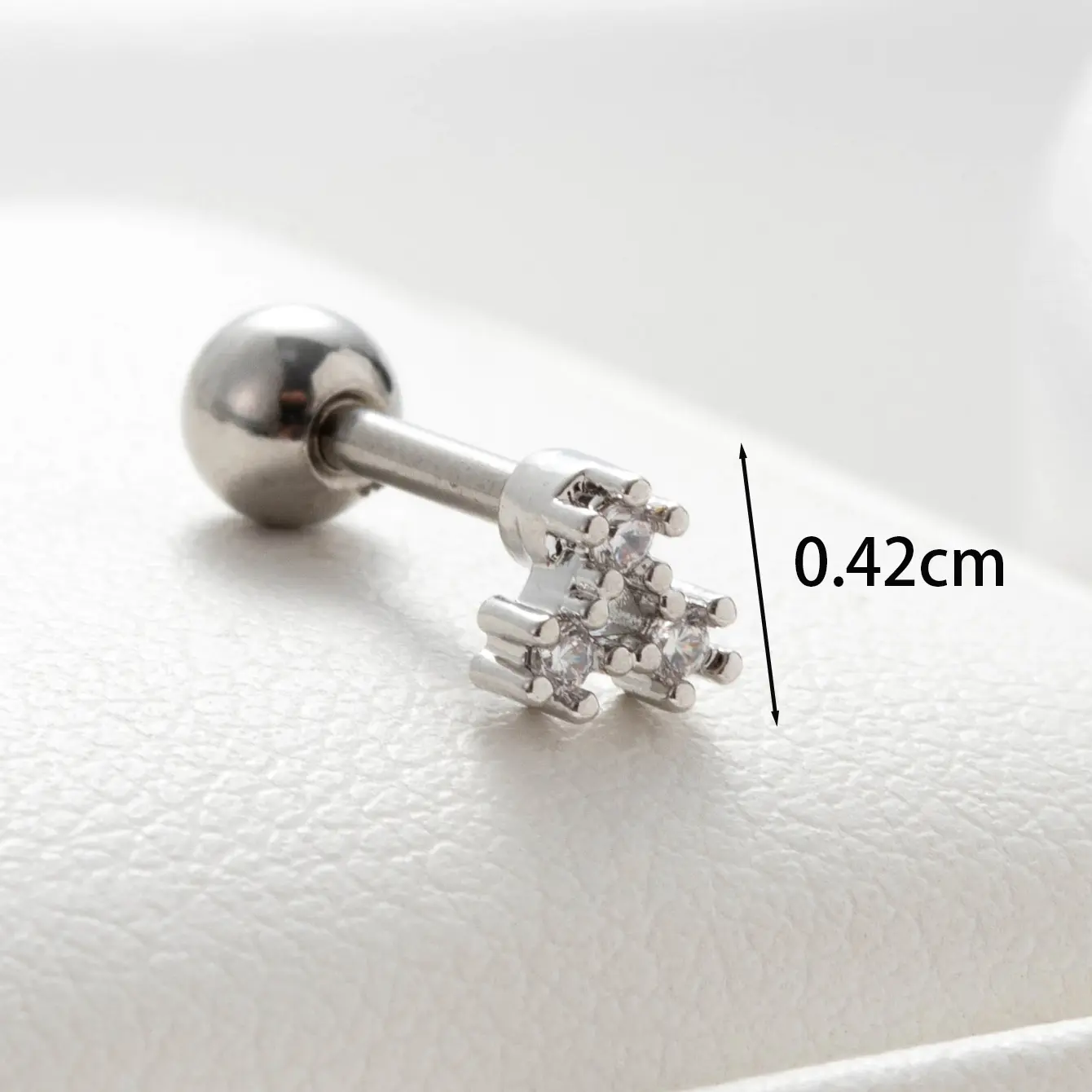 1 Piece Simple Series Titanium Steel  18K Gold Plated Zircon Women's Stud Earrings h5 